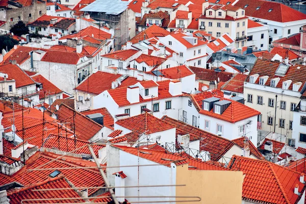 Lisabon Portugalsko Staré Obytné Budovy Pohled Shora Jako Pozadí — Stock fotografie