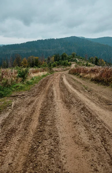 Extreme Mountain Dirt Road Carpathian Mountains Ukraine — ストック写真