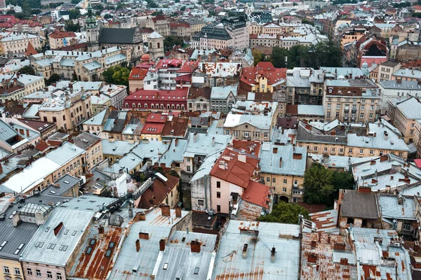 Θέα Από Δημαρχείο Στην Παλιά Πόλη Lviv Ουκρανία — Φωτογραφία Αρχείου