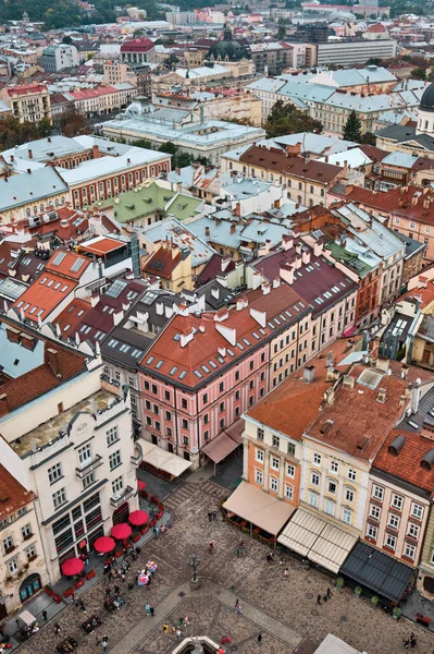 Widok Ratusza Starego Miasta Lwów Ukraina — Zdjęcie stockowe