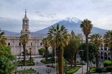 View of the central square  in Arequipa, Peru.