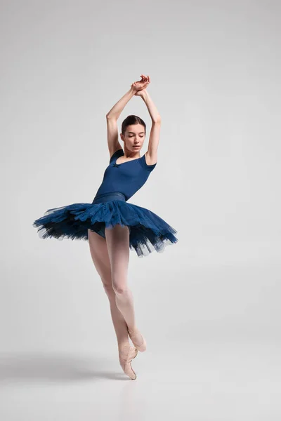 Beautiful Slender Ballerina Ballet Tutu Posing Studio —  Fotos de Stock