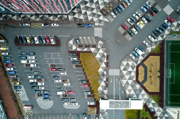 Parking Residential Area City Aerial Photography — Zdjęcie stockowe