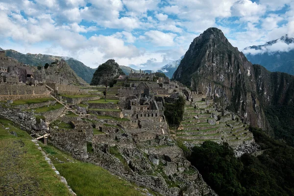 Machu Picchu Ancient City Top Mountain Andes Mountain Landscape Peru — 图库照片