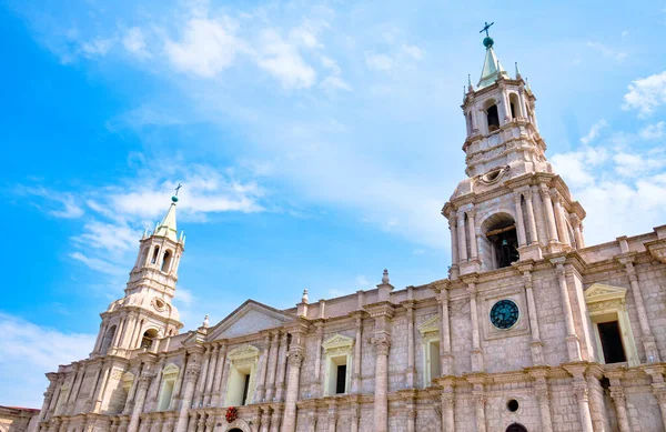 Basilica Cathedral Arequipa Located Plaza Armas Peru — Stockfoto