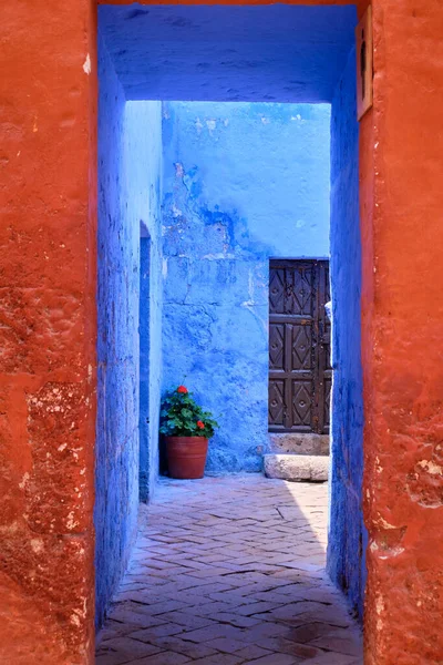 Picturesque Courtyard Monastery Santa Catalina Siena Arequip Peru — Stock Photo, Image