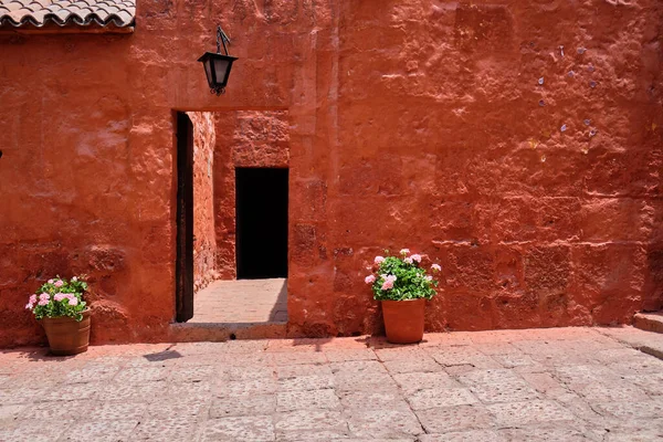 Picturesque Courtyard Monastery Santa Catalina Siena Arequip Peru — Stock Photo, Image