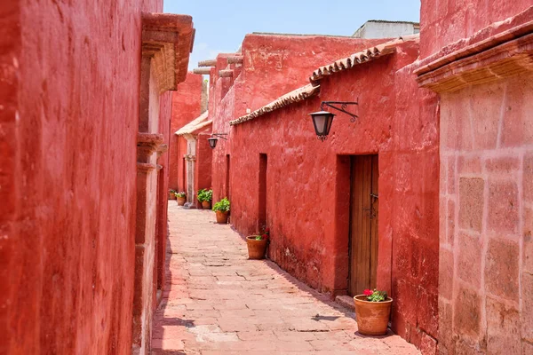 Picturesque Courtyard Monastery Santa Catalina Siena Arequip Peru — Stock Photo, Image