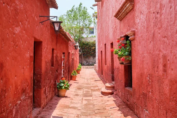 Picturesque Courtyard Monastery Santa Catalina Siena Arequip Peru — Stock Photo, Image