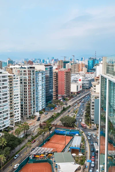 Top view of the buildings in the city. Urban landscape. Lima, Peru.