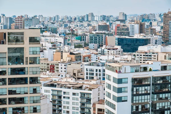 Top view of the buildings in the city. Urban landscape. Lima, Peru.