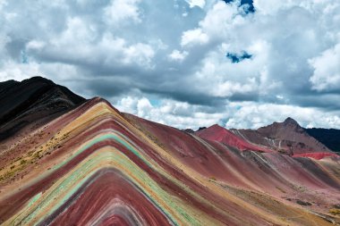 Vinicunca is a mountain in the Andes of Peru. Rainbow Mountain. Mountain landscape.
