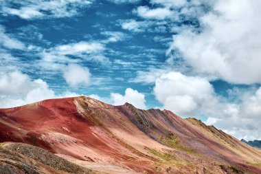 Multicolored mountain range in the Peruvian Andes. Picturesque landscape.