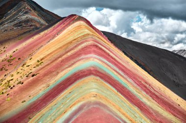 Vinicunca is a mountain in the Andes of Peru. Rainbow Mountain. Mountain landscape.