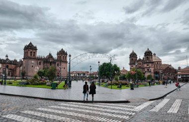 Main square in the historical center of the city. Cusco, Peru.