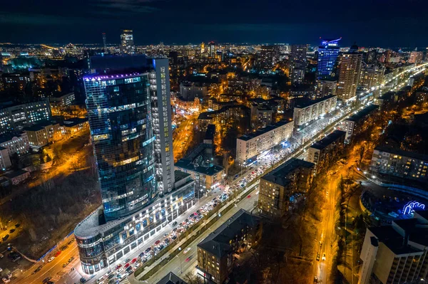 Cityscape Shot Drone View City Center Kyiv Ukraine — Zdjęcie stockowe