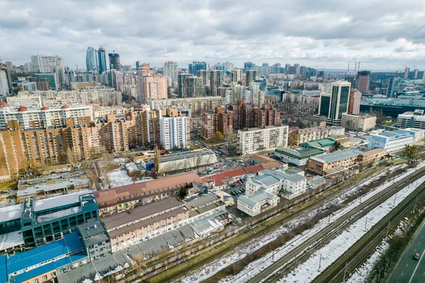 Architecture Residential Buildings City Center Aerial Photography Kyiv Ukraine — ストック写真