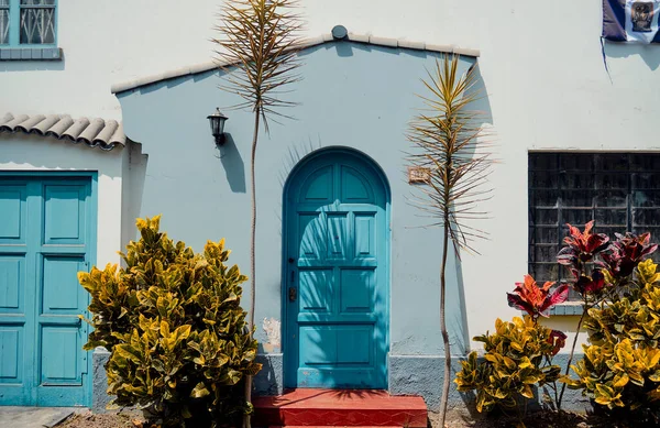 Wooden Old Door Miraflores Area Lima Peru — Fotografia de Stock