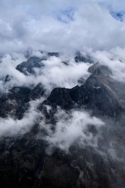 Clouds Stone Mountain Landscape Andes Mountains Peru — Stockfoto