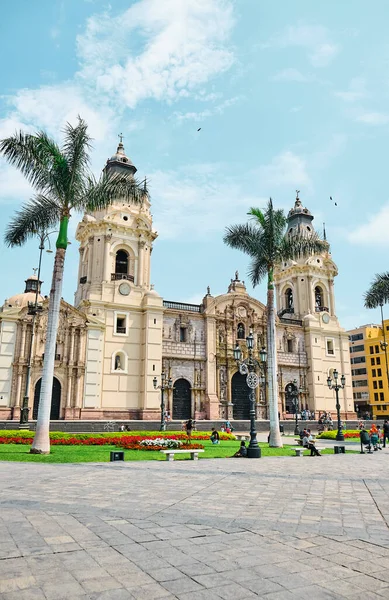 Die Basilika Metropolitankathedrale Historischen Zentrum Von Lima Peru — Stockfoto