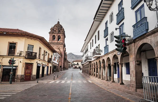 스케이프 중심의 도로입니다 페루의 쿠스코 — 스톡 사진