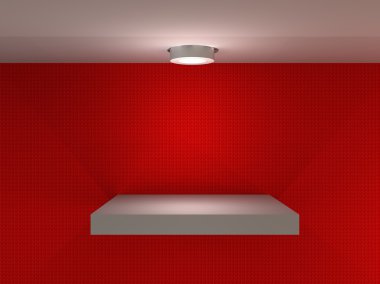 illustration of a empty shelf for exhibit clipart