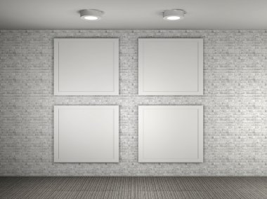 4 boş çerçeve ile bir Galeri illüstrasyon