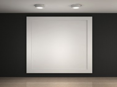 bir örnek büyük bir çerçeve ile boş bir Galeri