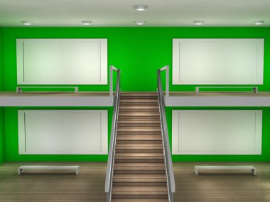 büyük kare ile bir müze iç gösterimi