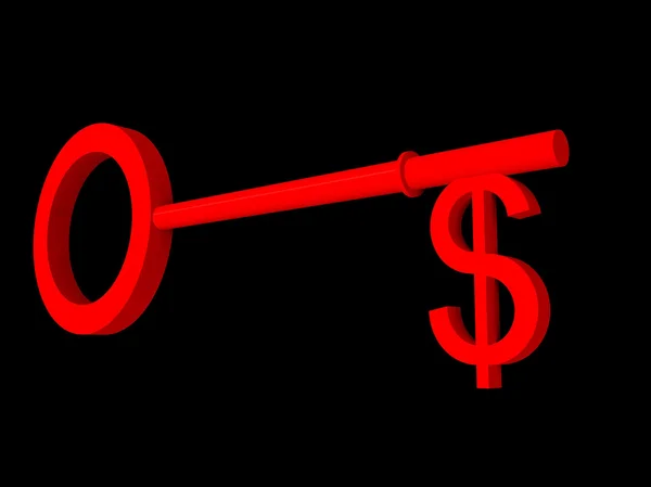 Illustration of a key to succes dollar version — Stock Photo, Image