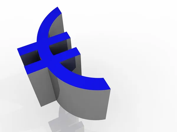 Illustration of a chrome euro symbol — Stock Photo, Image