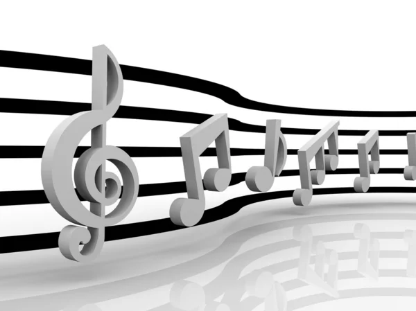 Illustration of a music theme with notes — Stock Photo, Image