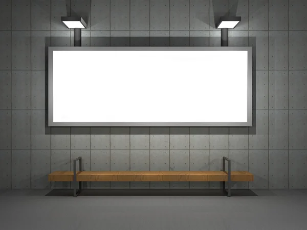 Illustration of a blank advertisign sign at night — Stock Photo, Image