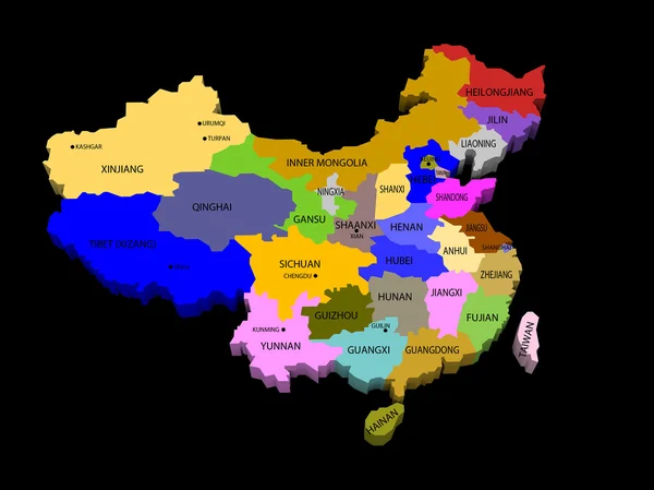 Illustrazione delle province della Cina — Foto Stock