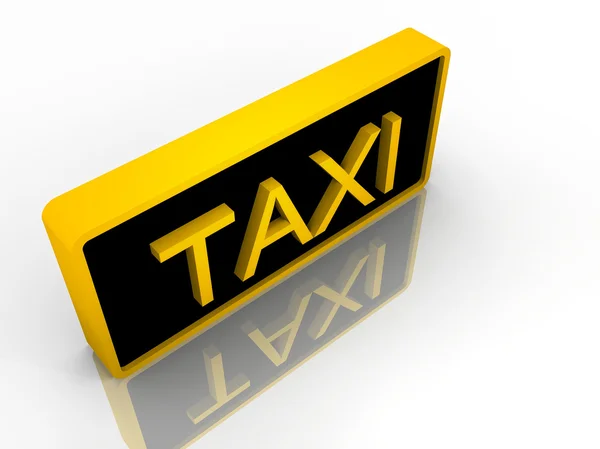 Illustrazione di un cartello di taxi nero e giallo — Foto Stock