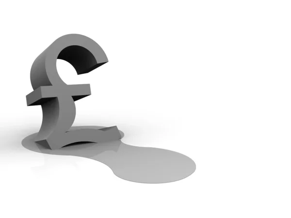 A illustration of a melting pound trade currency — Stock Photo, Image