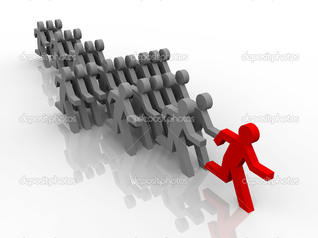 Illustration Of Follow The Leader In Competition Stock Photo C Gringos