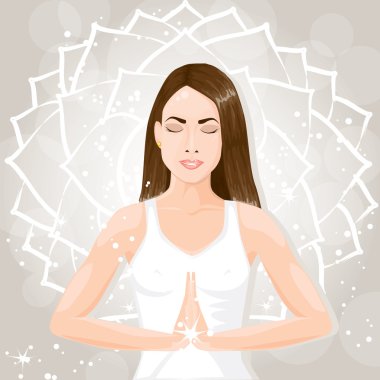 Güzel genç kadın meditasyon yapıyor.