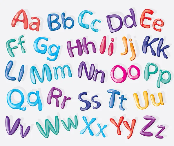Cartoon kleurrijke alfabet — Stockvector