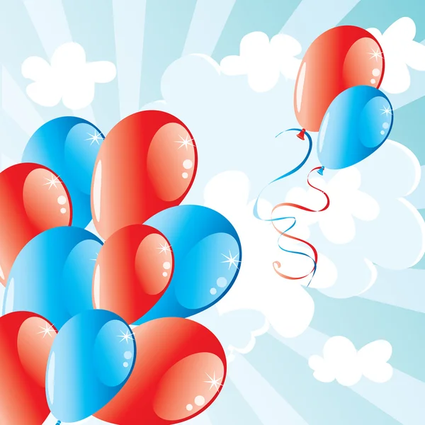 Ballons, concepto 4 de julio Día de la Independencia . — Vector de stock