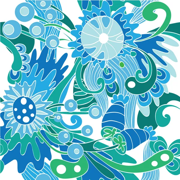 Seamless pattern with blue flowers — Stock Vector
