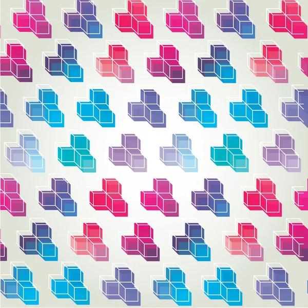 Fondo de cubos de color rosa y azul, vector — Vector de stock