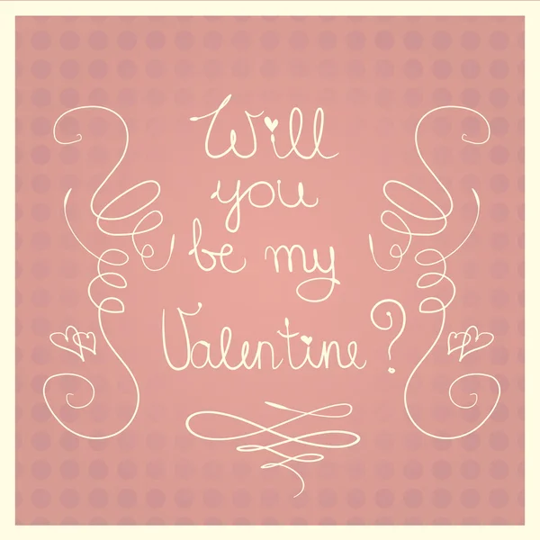 あなたは私バレンタイン ピンクのレトロなバレンタインの s 日カードになります — ストックベクタ