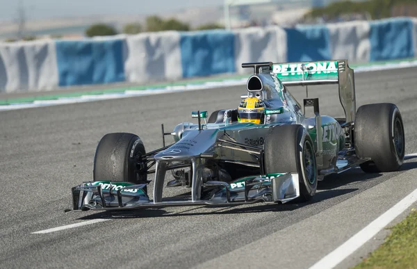 Lewis hamilton - merecedes pilot Formule 1 — Stock fotografie