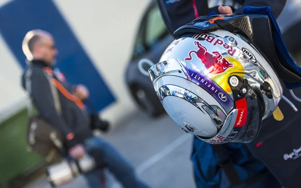 Capacete Sebastian Vettel — Fotografia de Stock