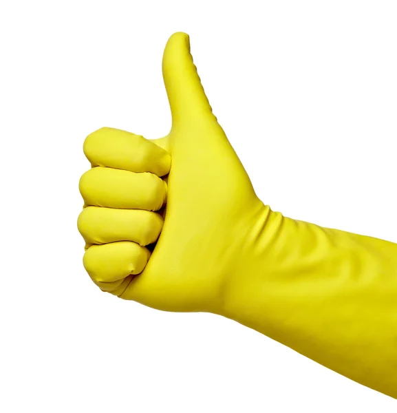 Žluté ochranné rukavice — Stock fotografie