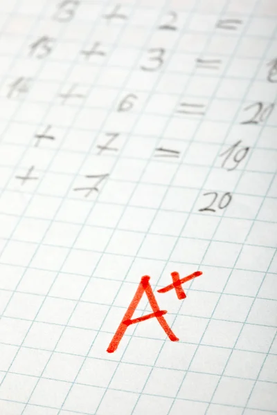 Grade a examination math school education — Stock Photo, Image