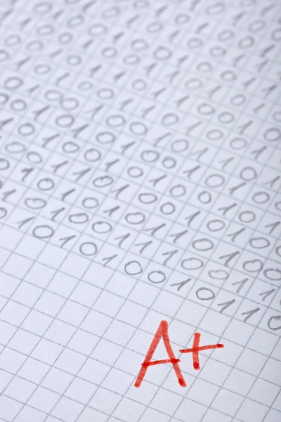 Calificar un examen de matemáticas educación escolar — Foto de Stock