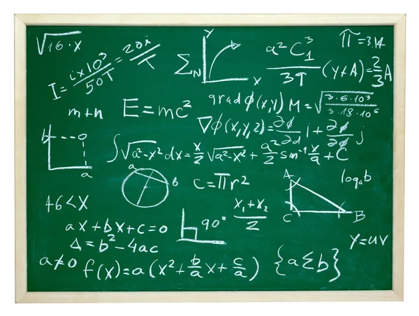 学校の黒板教育数学の数式 — ストック写真