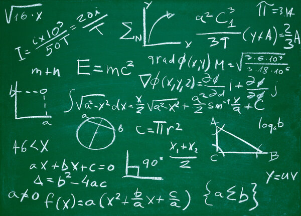 math formulas on school blackboard education